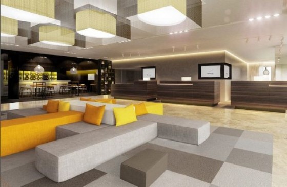 Projekt lobby i baru w Novotel Kraków City West